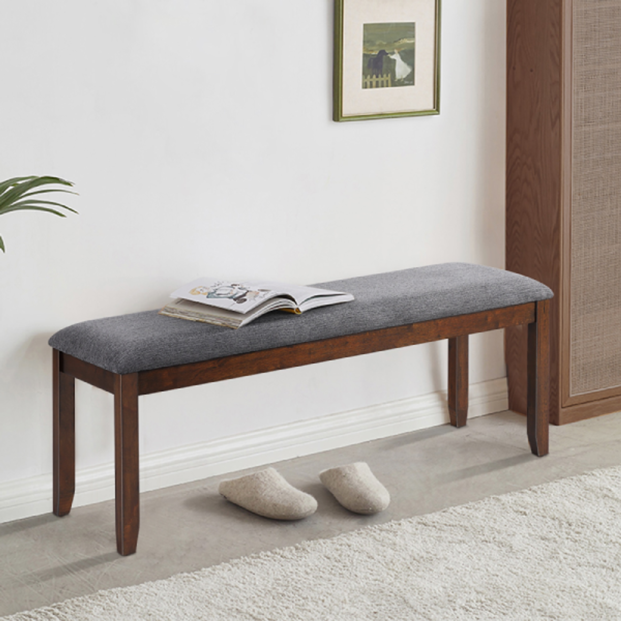 Upholstered Wood Entryway Bench product image