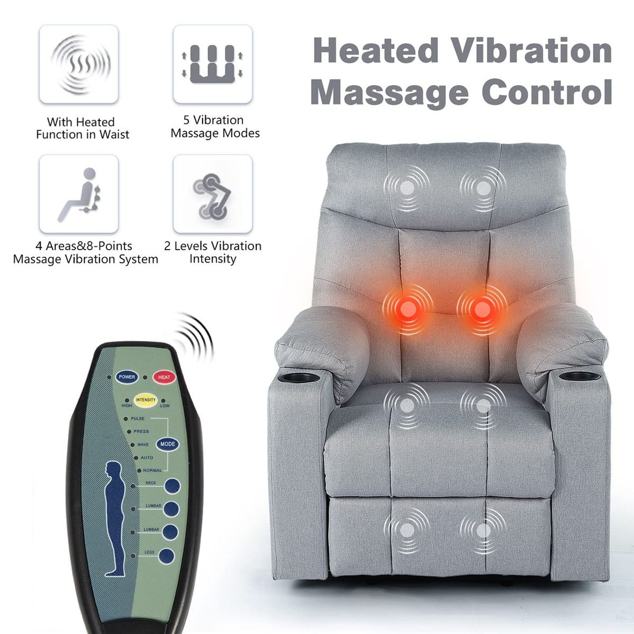 Electric Power Lift Recliner Chair with Heat & Massage Functions product image