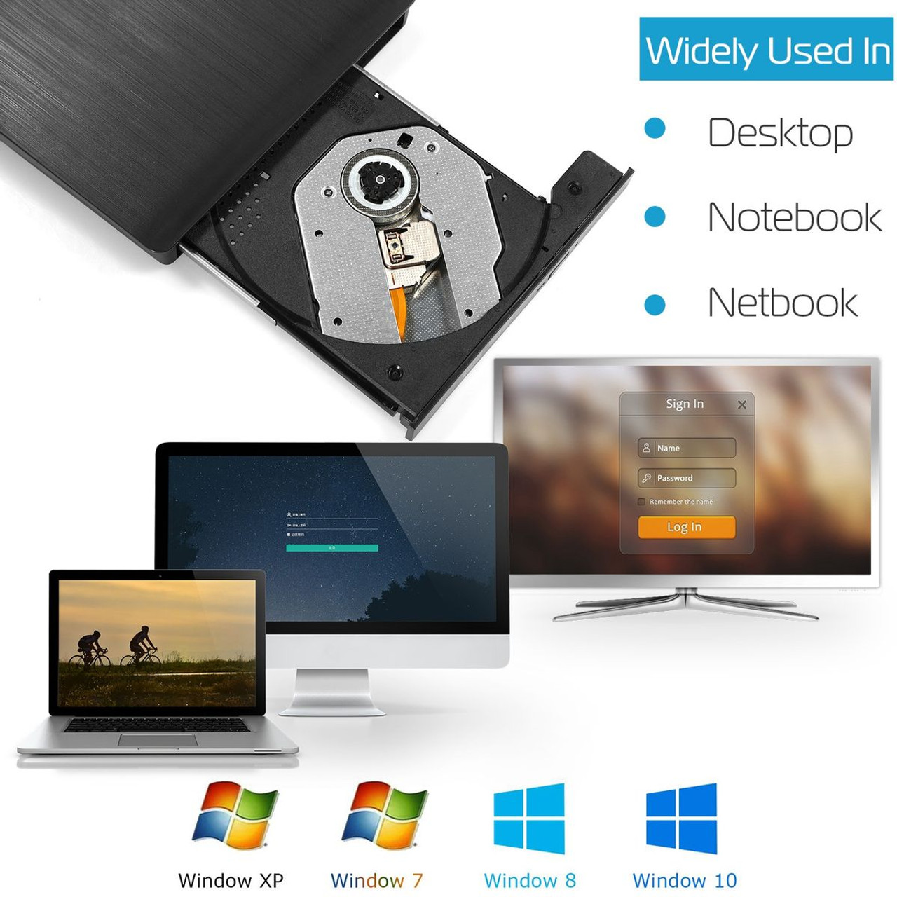 Slim External USB 3.0 CD/DVD Drive product image