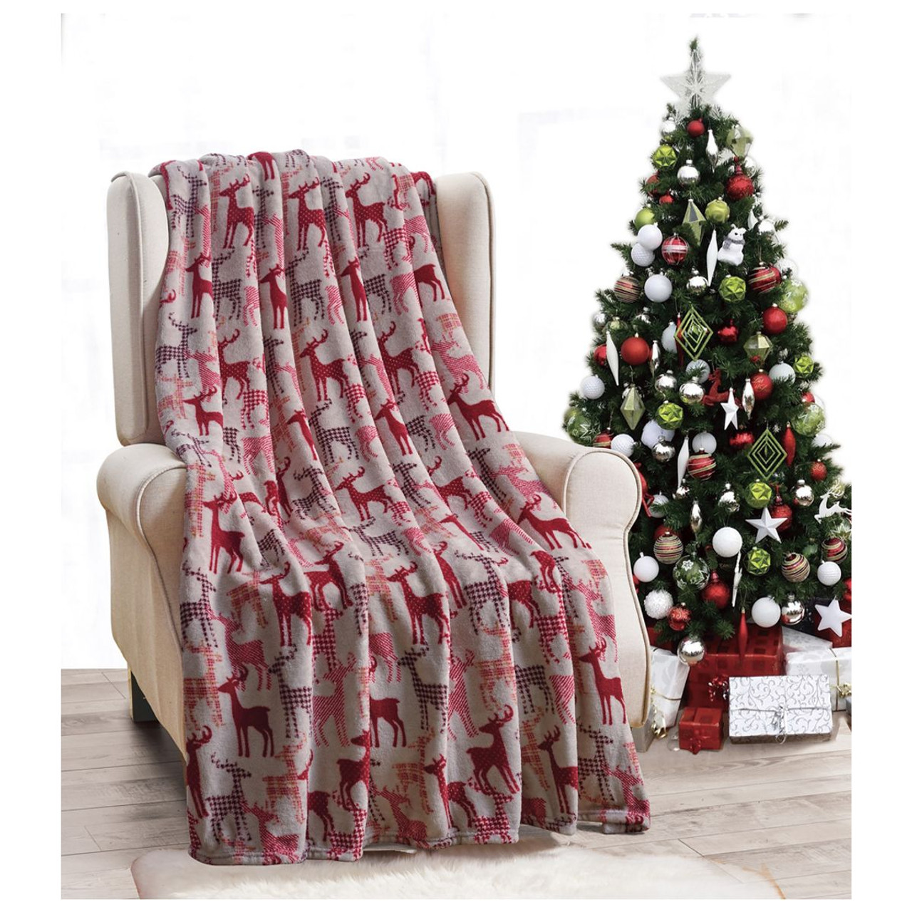 Noble House Soft Fleece Winter Holiday Throw Blanket product image