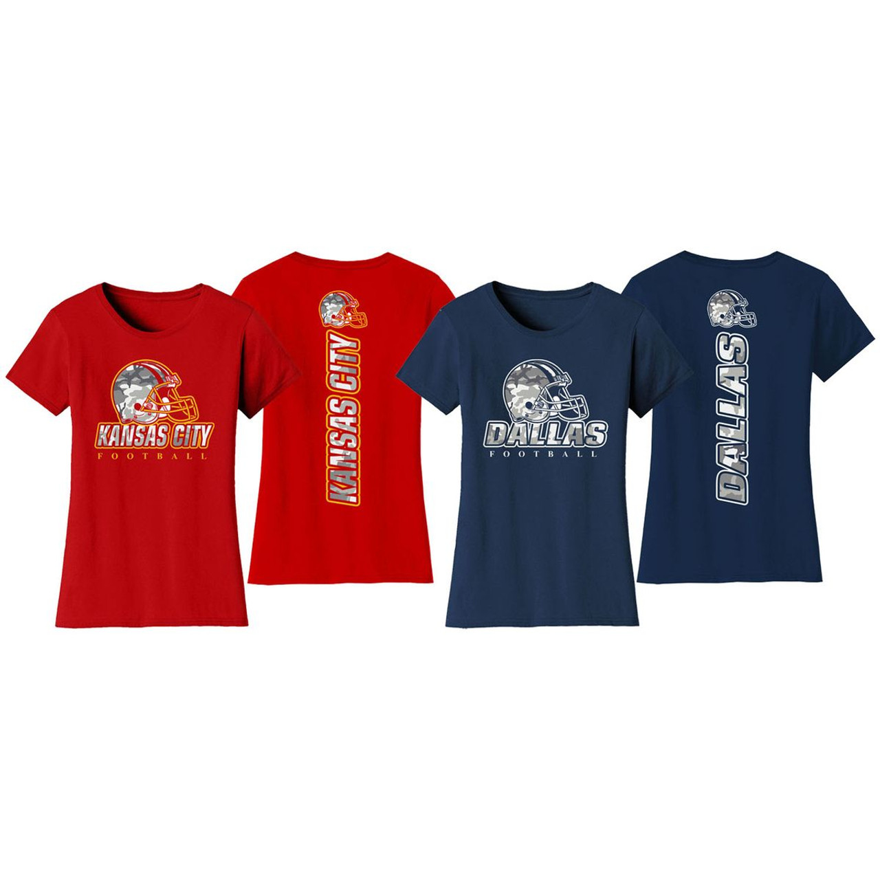 Women's Army Camo Football Crewneck T-Shirt product image