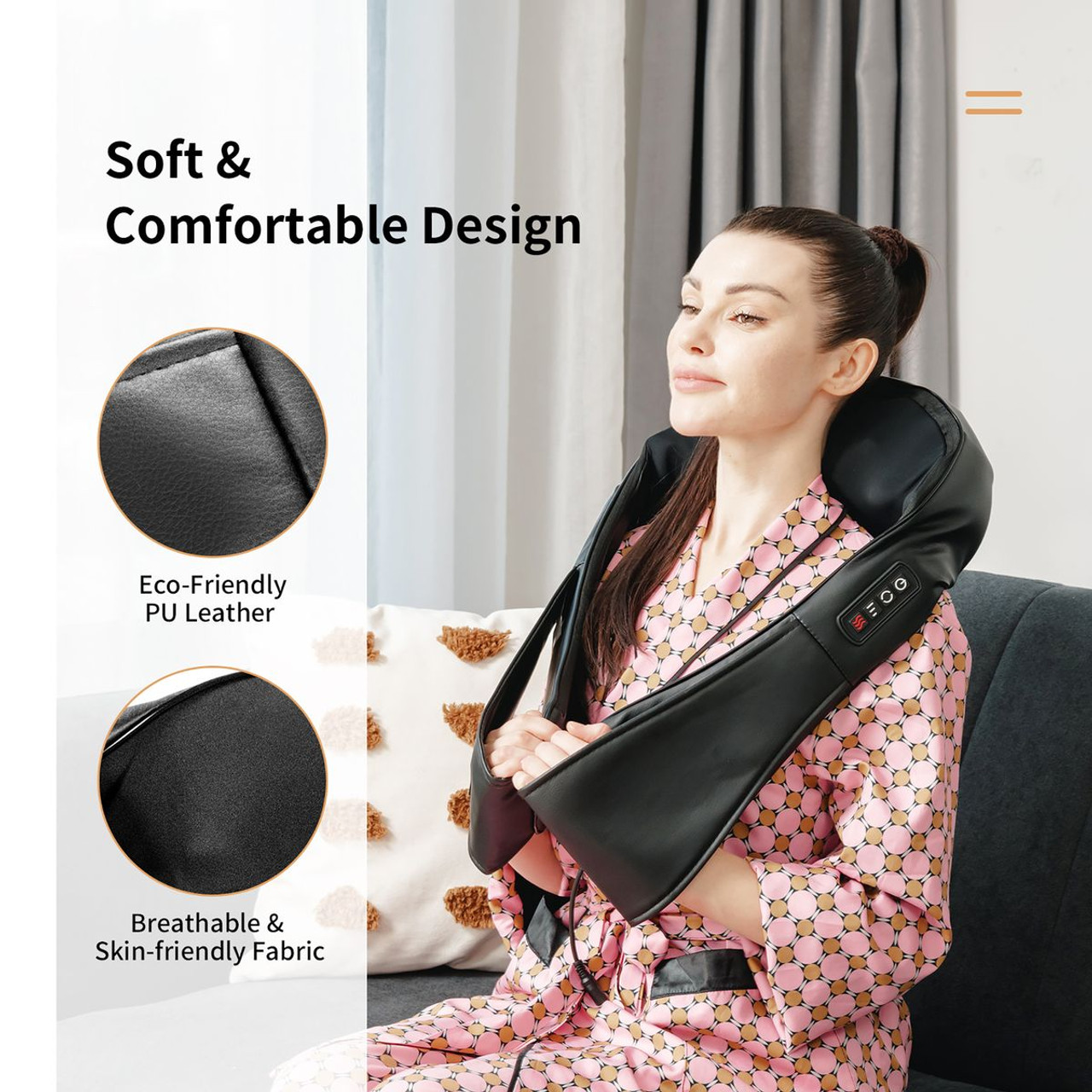 Shiatsu Neck Back Shoulder Massager with Heat, Deep Tissue 3D Kneading product image