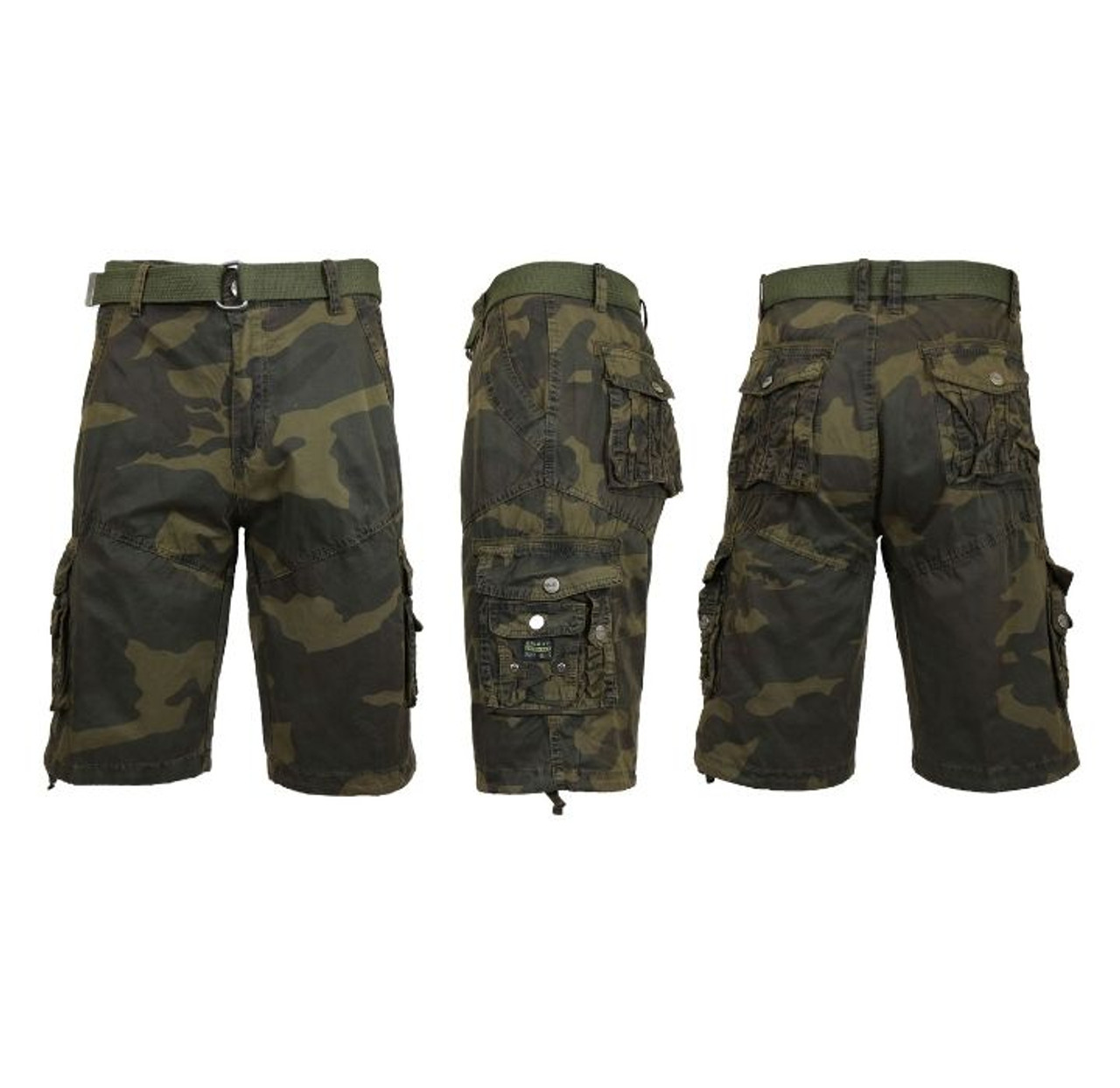 Men's Distressed Vintage Belted Cargo Utility Shorts product image