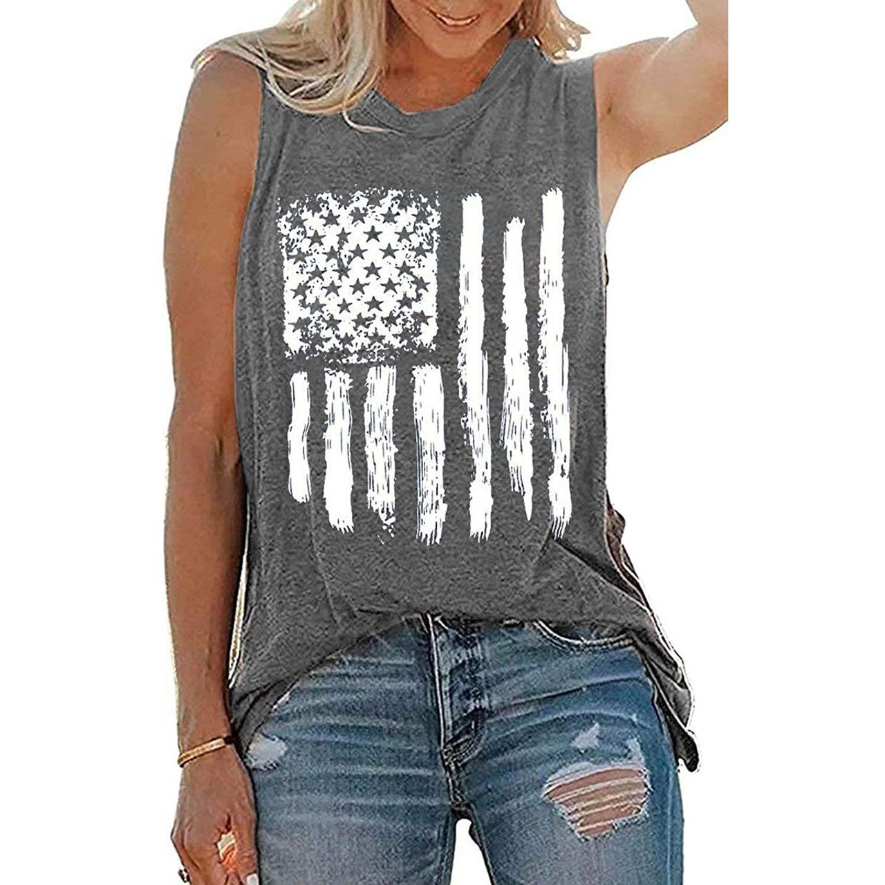 Women's American Flag Loose Fit Tank Top product image