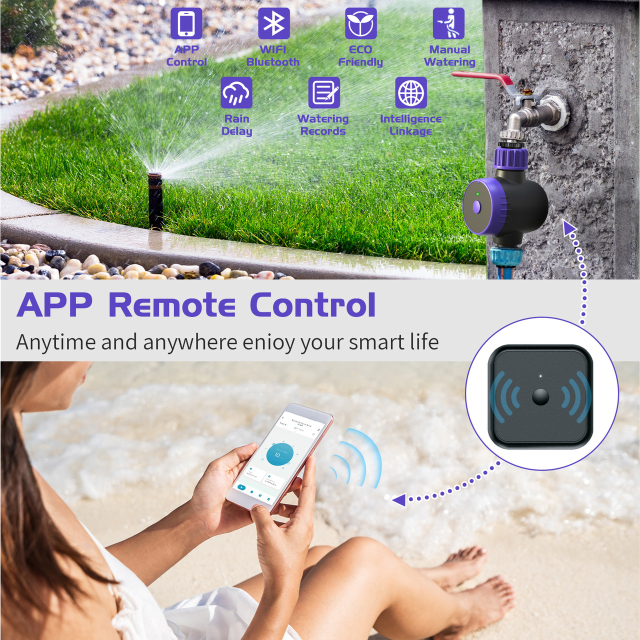 Smart Watering Timer, Automatic Garden Irrigation with Remote App product image