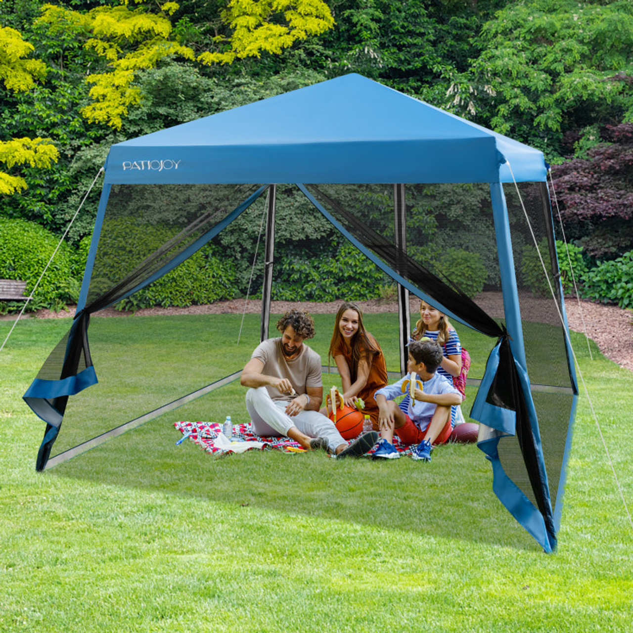 10 x 10-Foot Pop-up Canopy with Mesh Sidewalls & Roller Bag product image