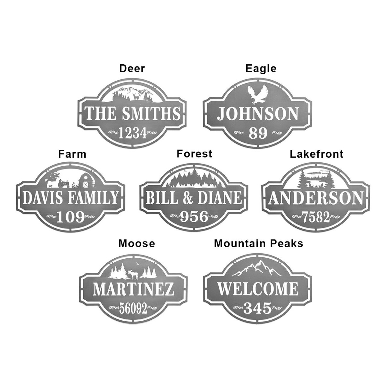 Personalized Family Name & House Number Sign product image