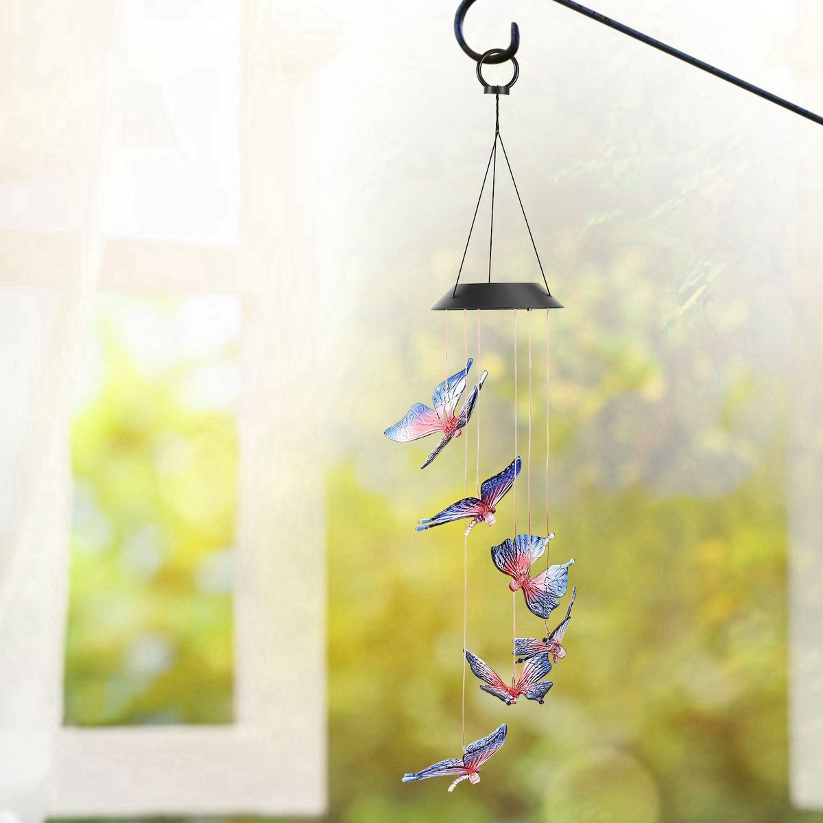Solarek® Butterfly LED Solar Wind Chime, Color-Changing product image