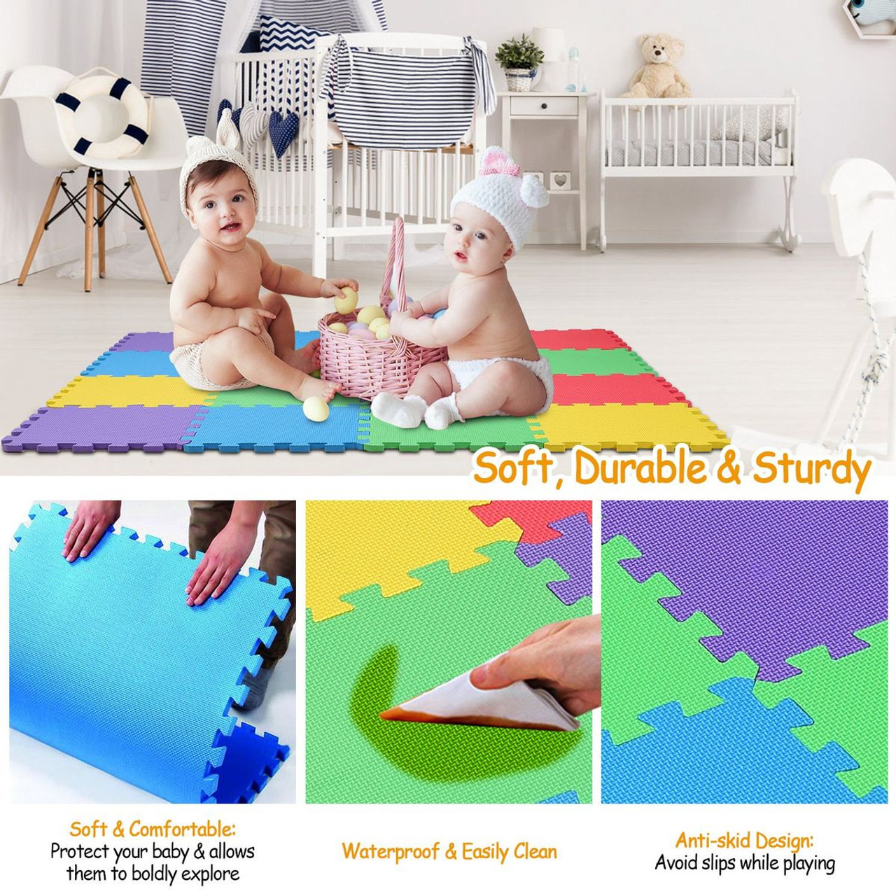 iMounTEK® Kids' 16-Piece Interlocking Playmat product image