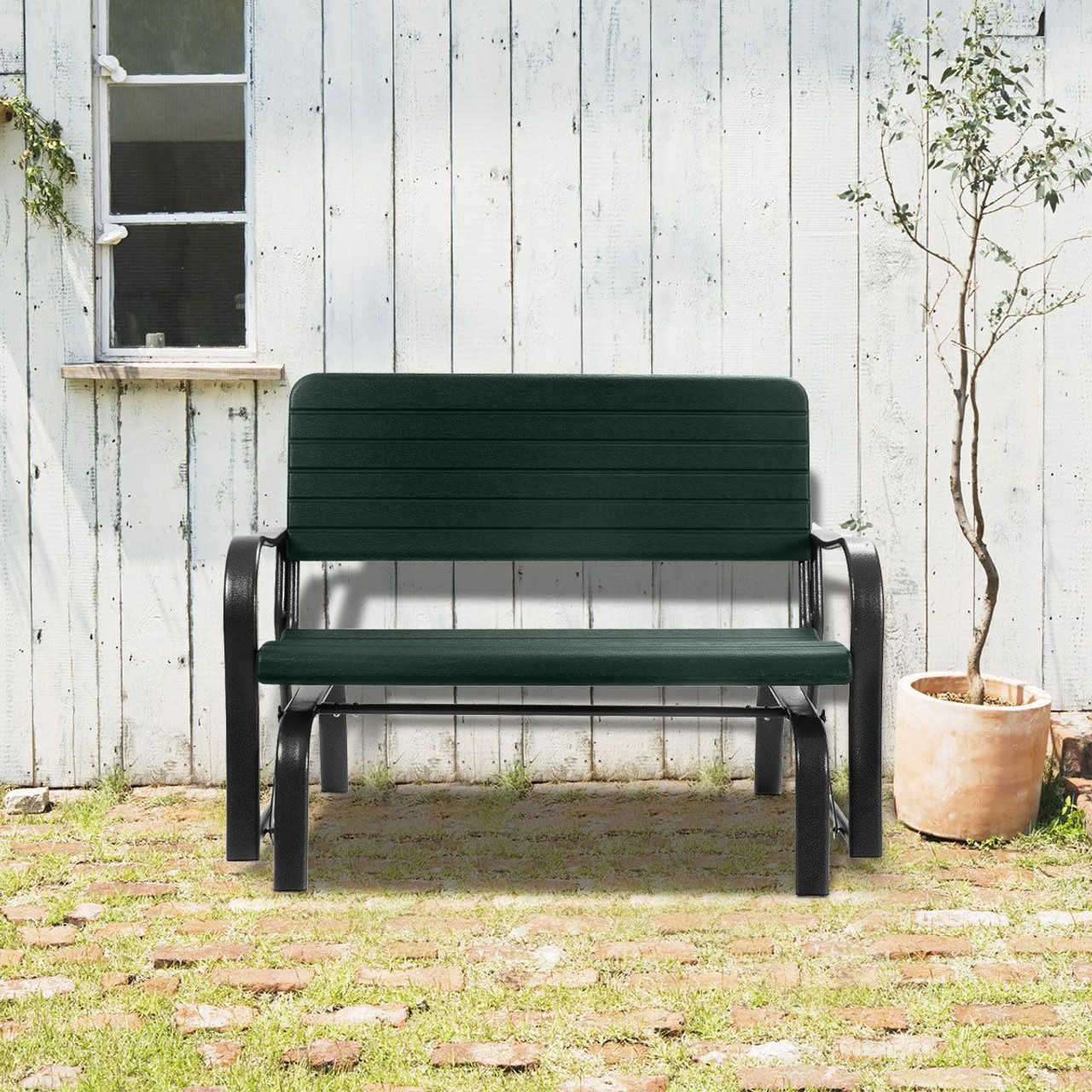 Outdoor Patio Steel Swing Bench Loveseat product image