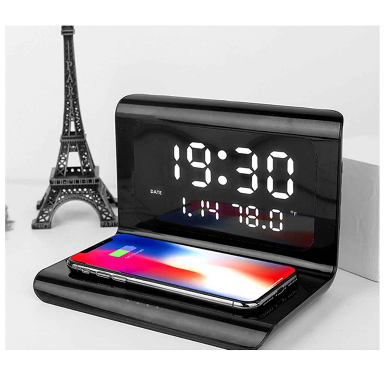 Alarm Clock with 10W Wireless Charging and LED Display product image