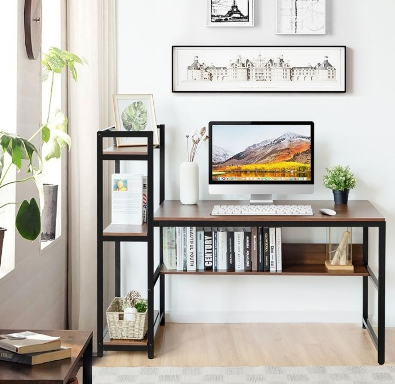 Multifunctional Computer Desk with 4-Tier Storage Shelves product image