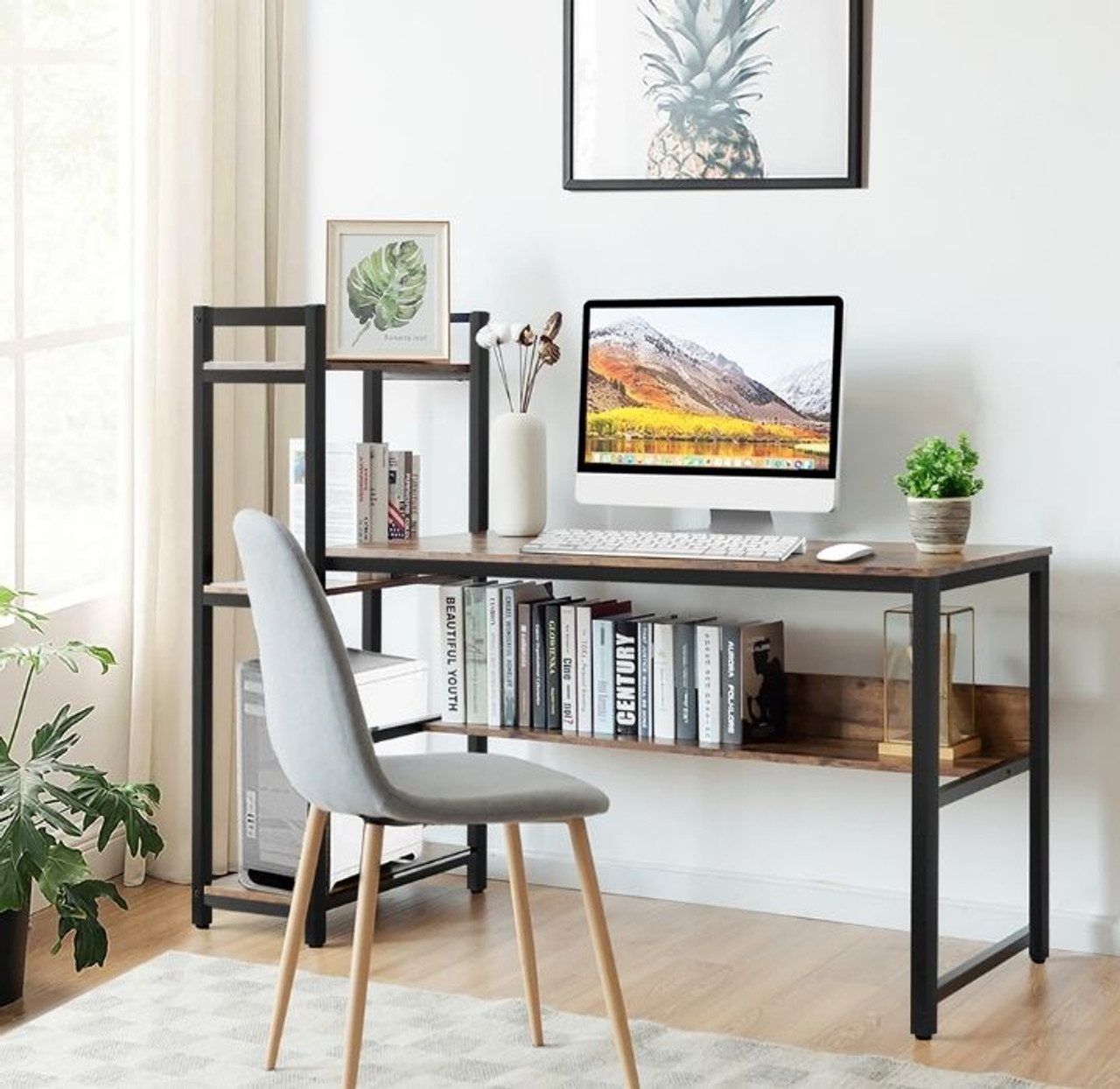 Multifunctional Computer Desk with 4-Tier Storage Shelves product image