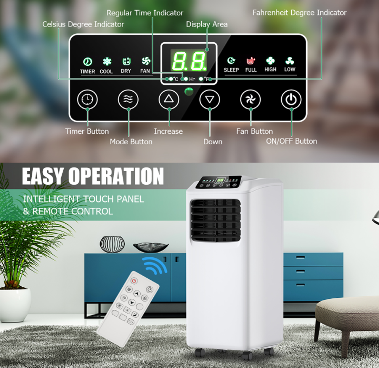 Portable 8,000BTU Air Conditioner & Dehumidifier with Remote product image
