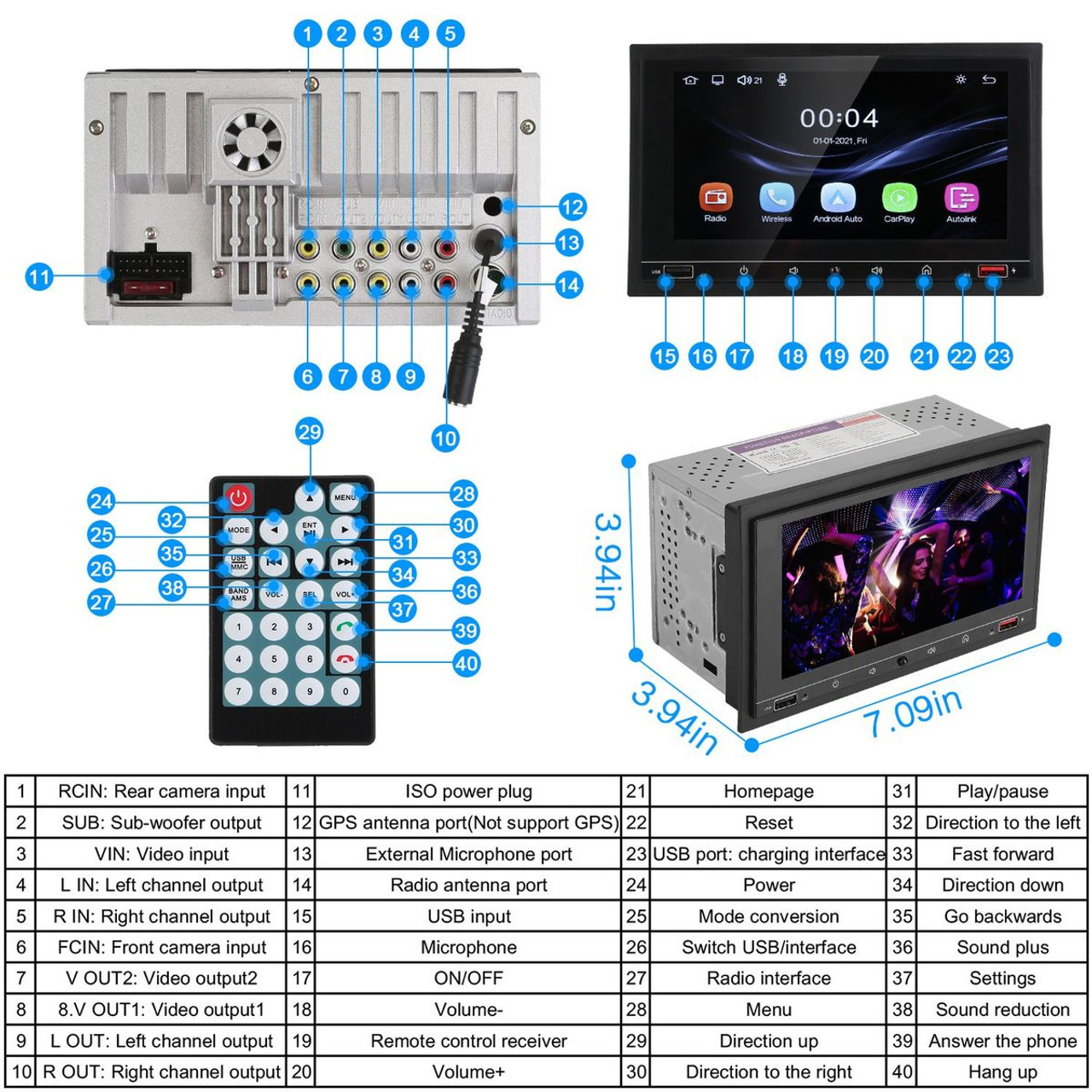 iMounTEK® 1080p Wireless Car MP5 Player product image