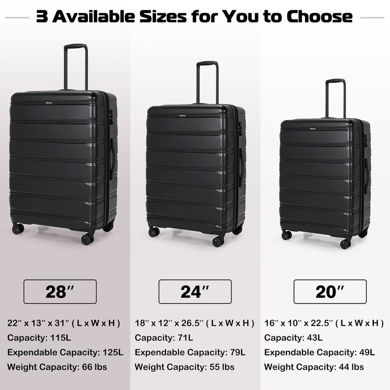 3-Piece Luggage Set with TSA Lock product image