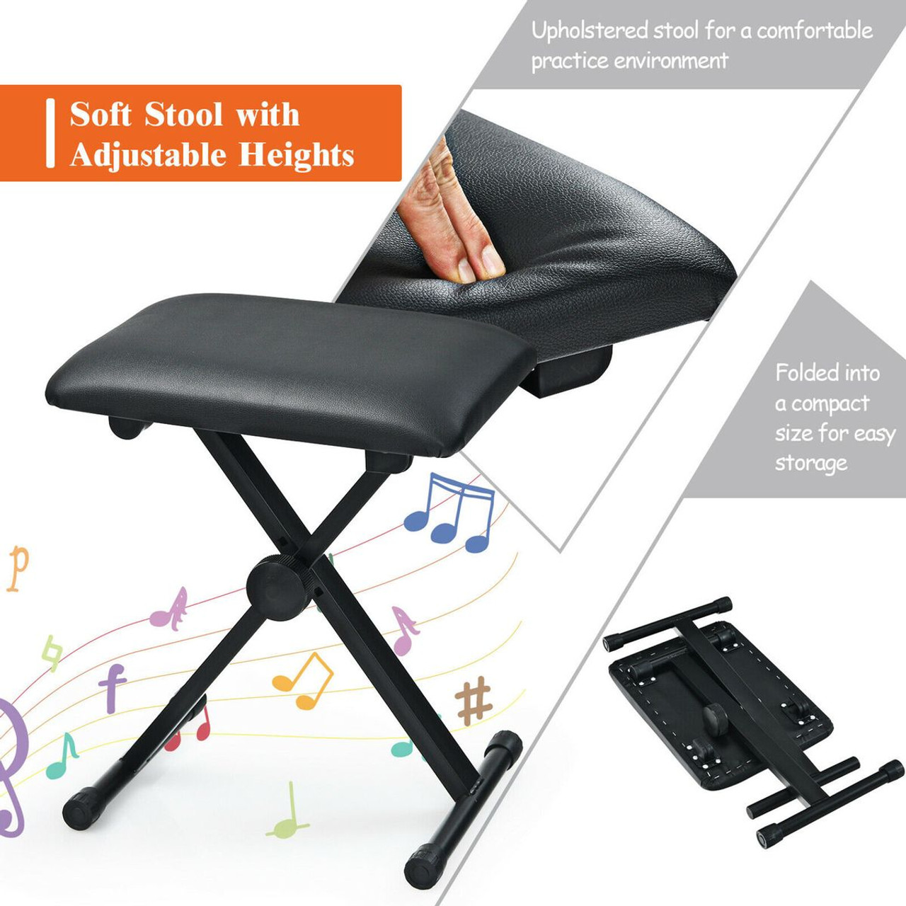 61-Key Electronic Keyboard Piano with Lighted Keys and Bench product image