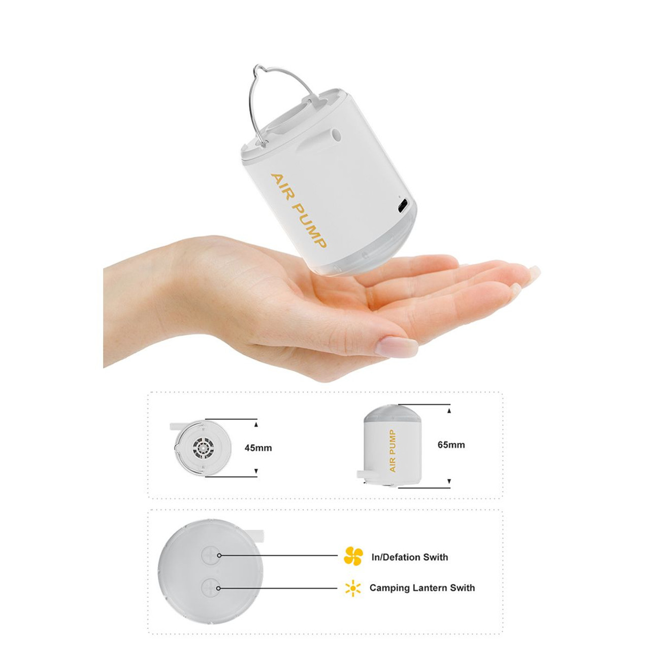 Travel Air Pump with LED Lantern product image