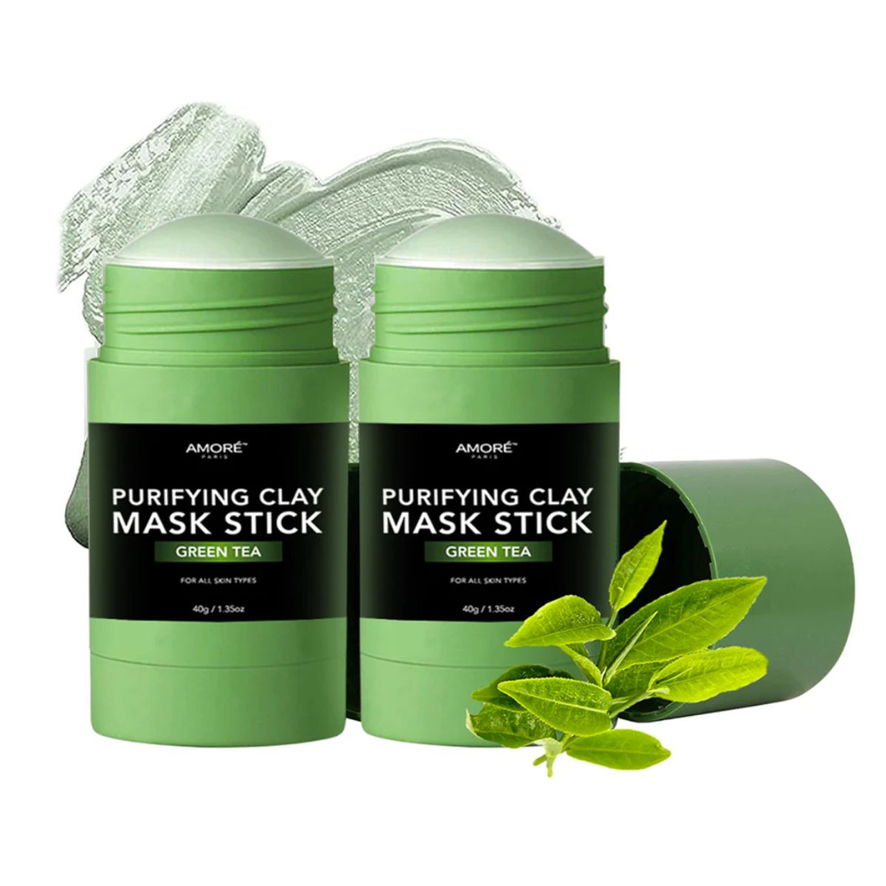 Amoré Paris® Purifying Clay Mask Stick, Green Tea, 1.35 oz. (2-Pack) product image