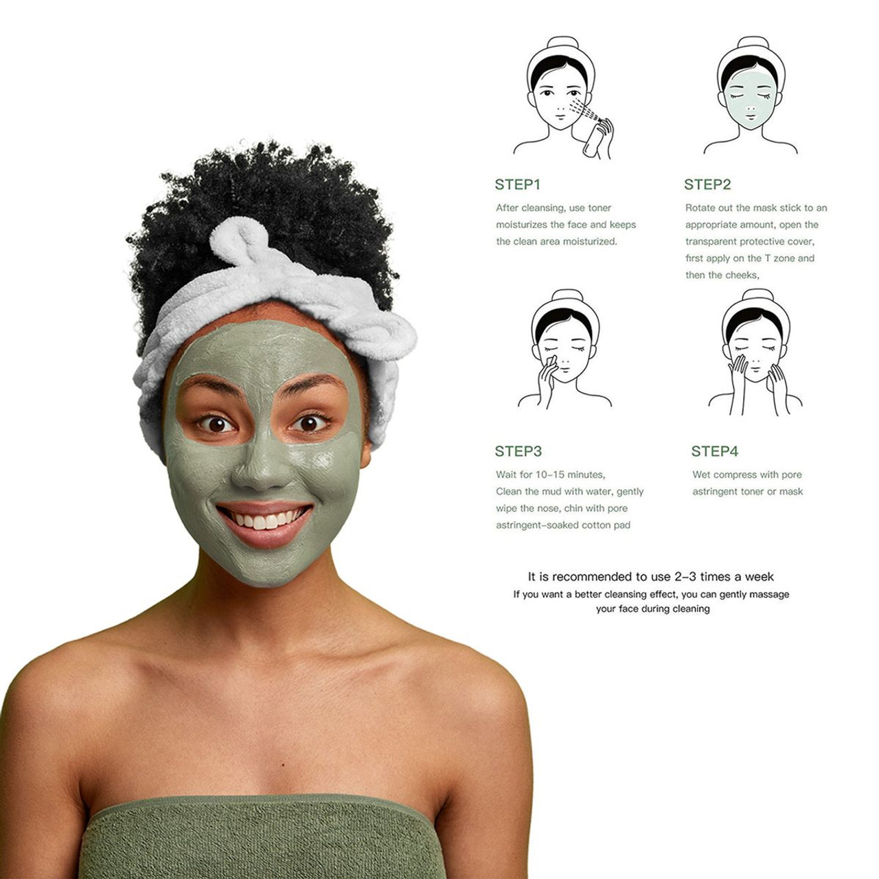 Amoré Paris® Purifying Clay Mask Stick, Green Tea, 1.35 oz. (2-Pack) product image