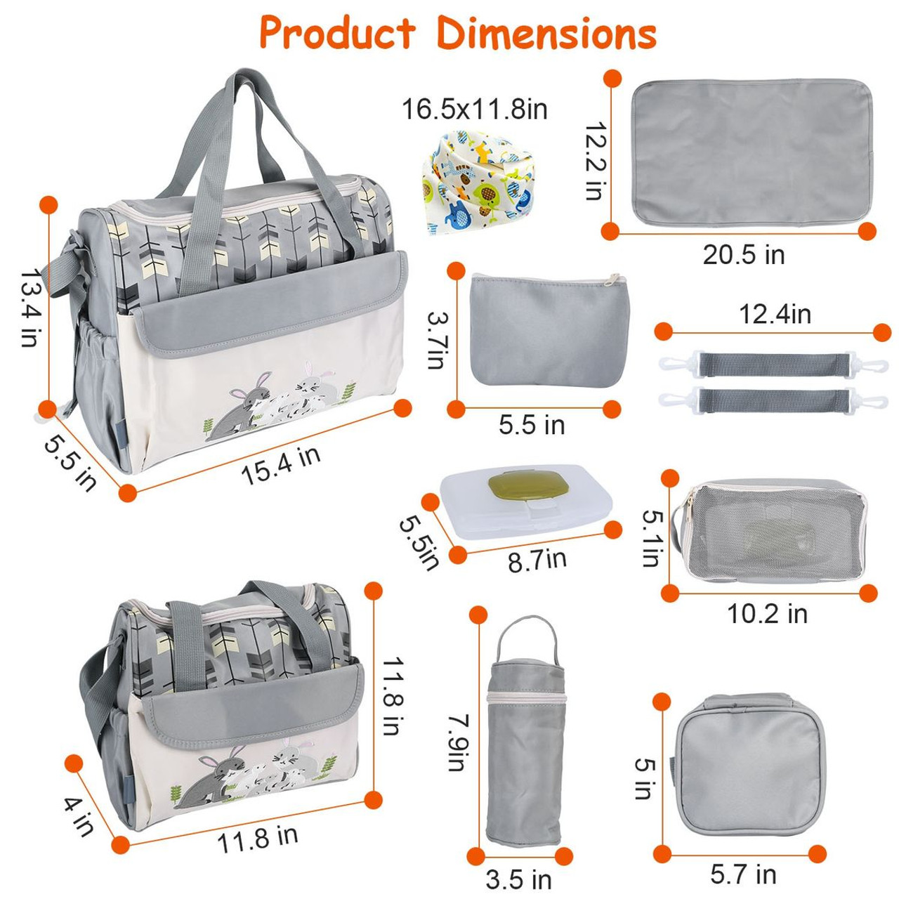 Babyluv™ 11-Piece Diaper Bag Set product image