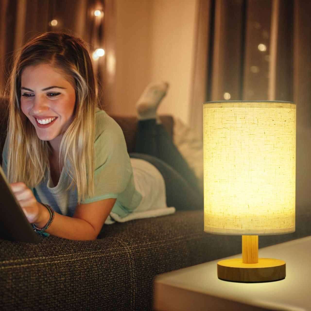 iMounTEK® USB Bedside Table Lamp product image