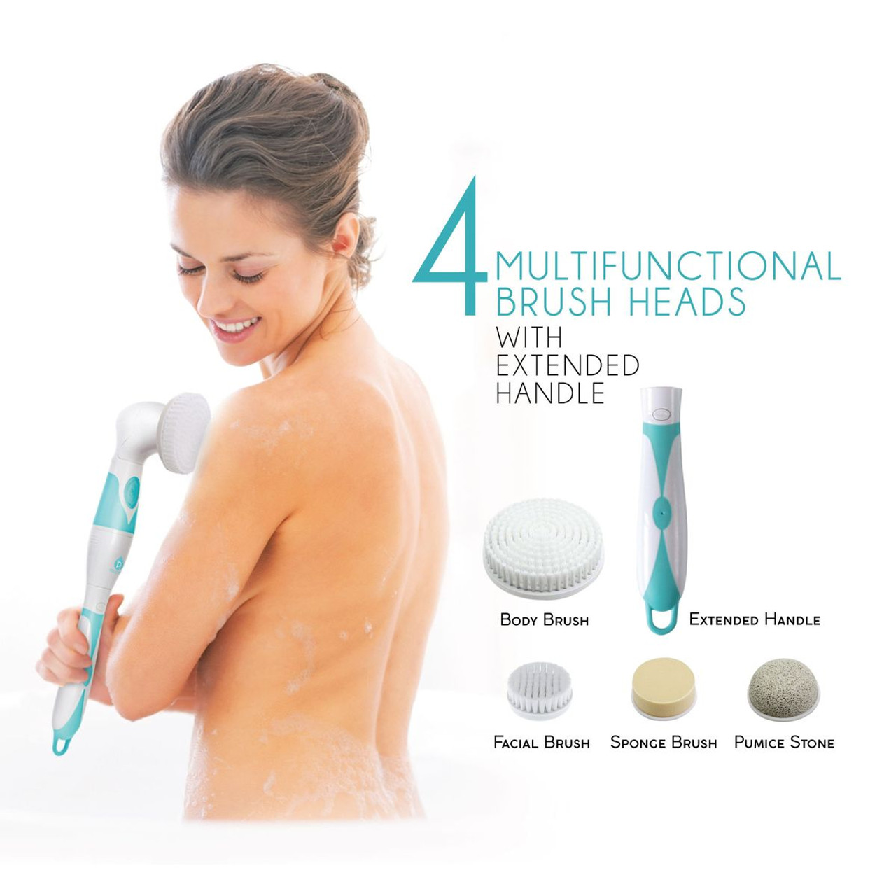 Advanced Facial & Body Cleansing Brush with Extended Handle by Pursonic® product image