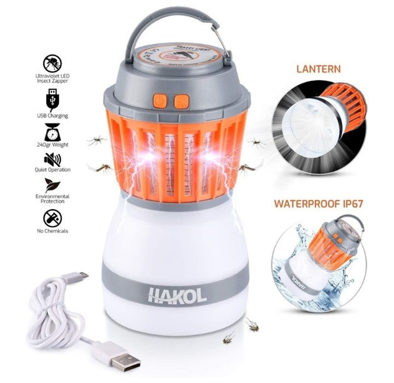 HAKOL® Portable Hanging Lantern Bug Zapper product image