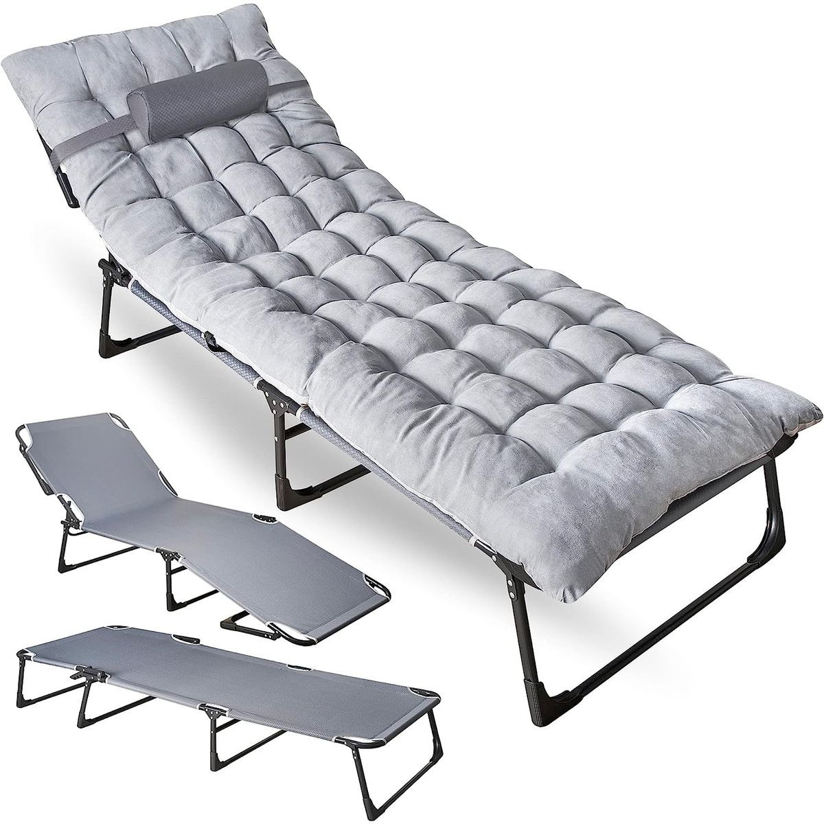 Folding Outdoor 4-Position Camping Cot, Pad, And Pillow By Zone Tech® product image