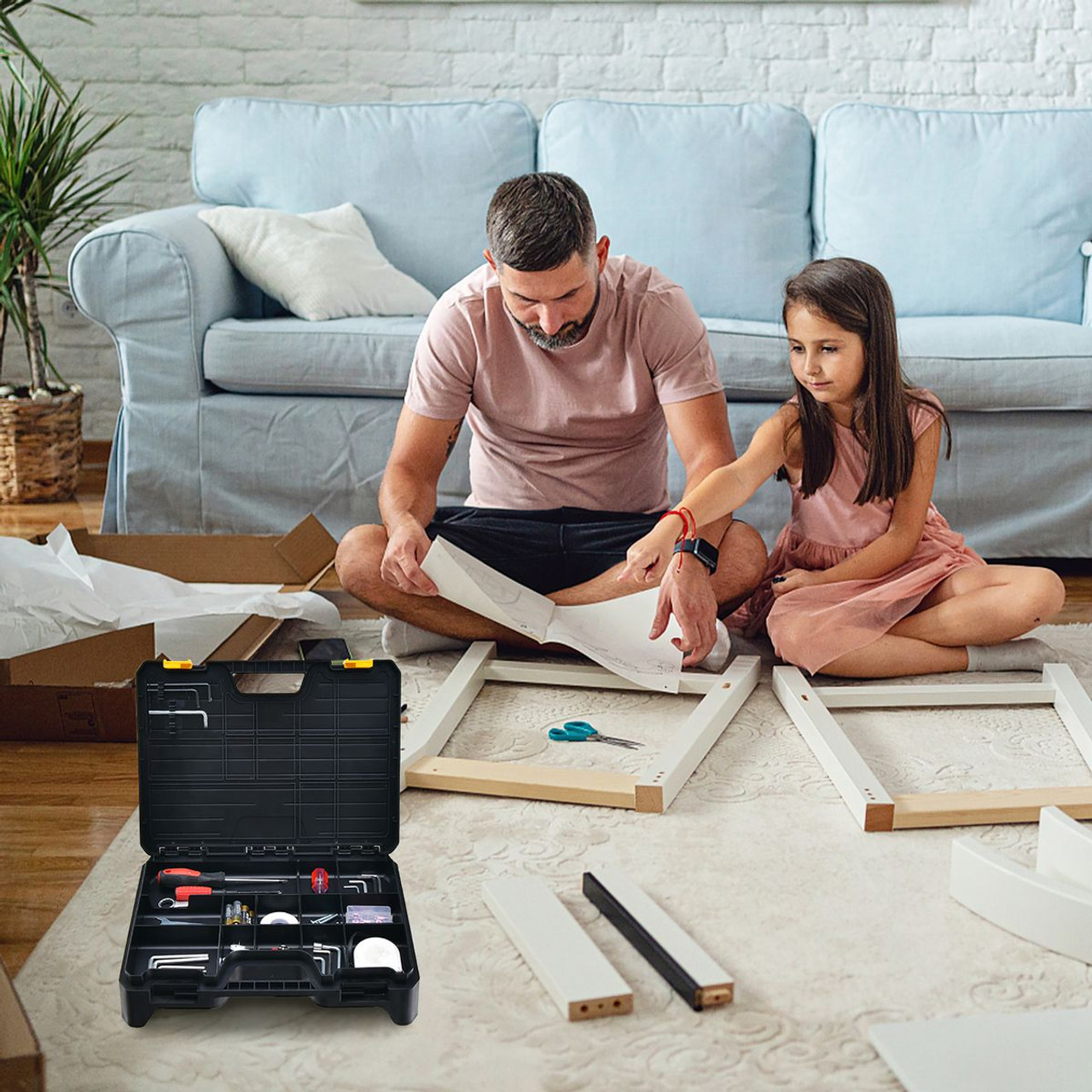 2-in-1 Step Ladder Toolbox Stool product image