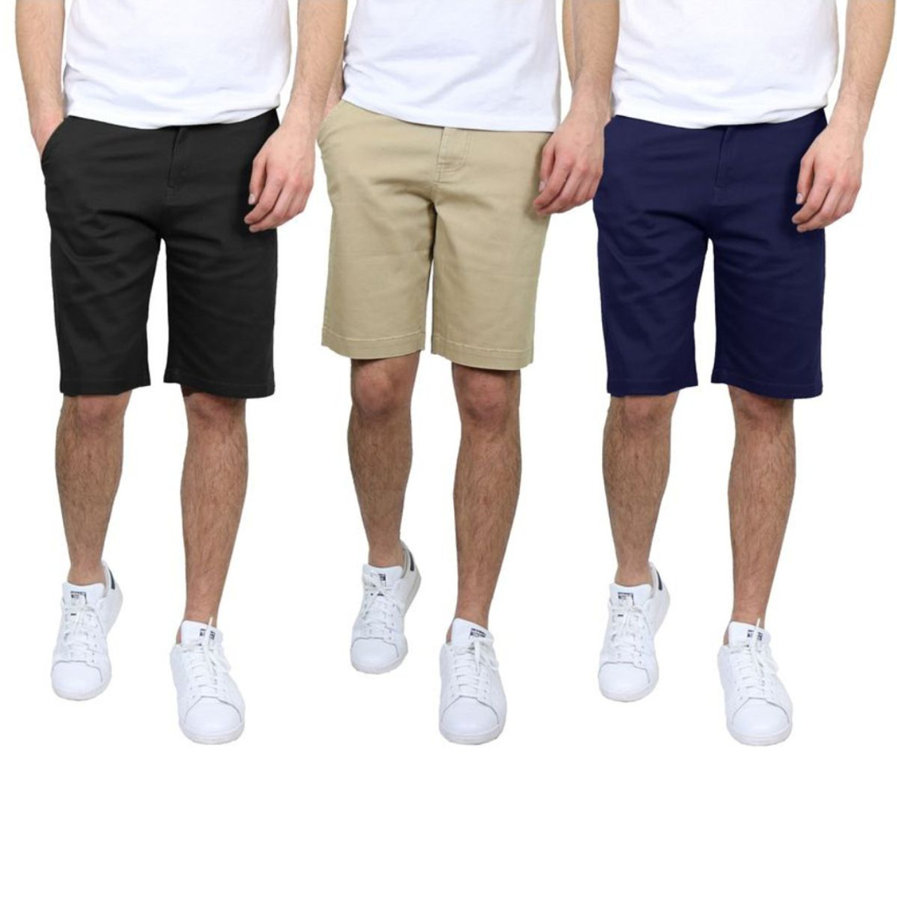 Men's Cotton Stretch Slim Fit Chino Shorts (3-Pack) product image