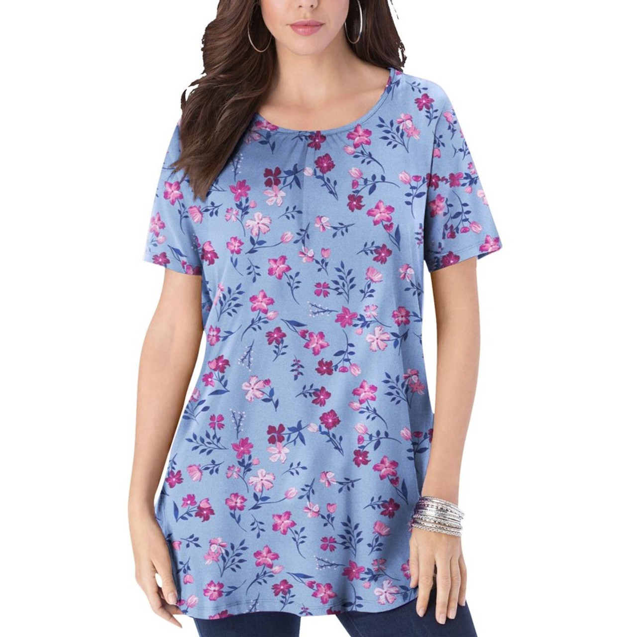 Women’s Printed Short Sleeve Casual Crew Neck T-Shirts (4-Pack) product image