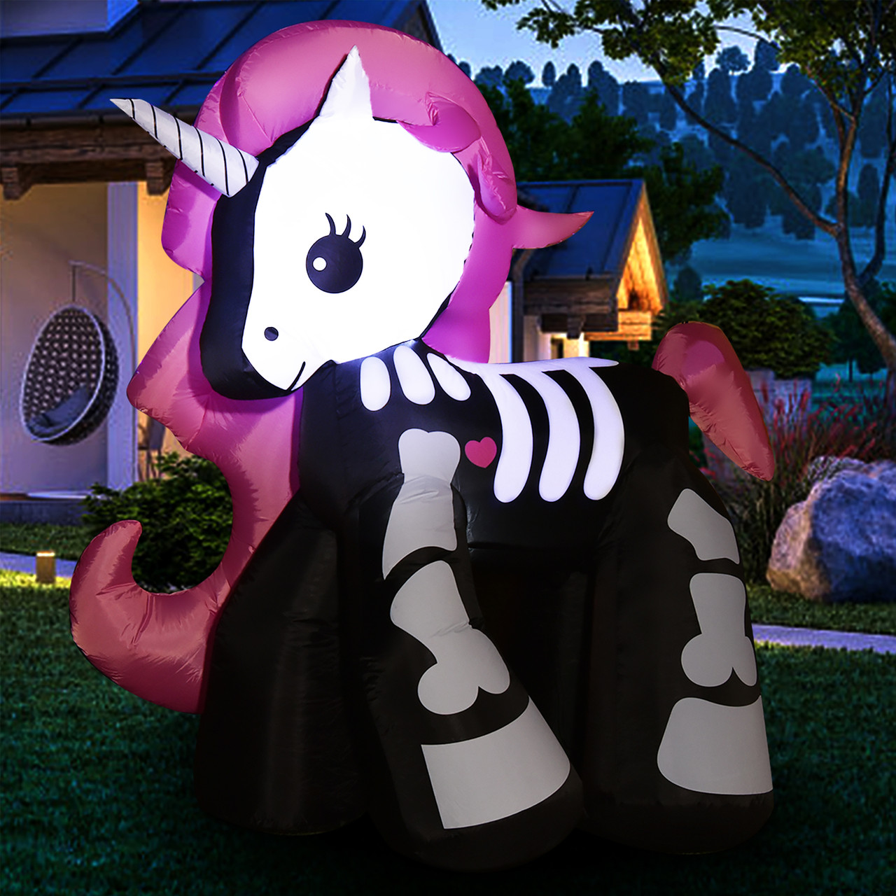 5.5-Foot Inflatable Skeleton Unicorn product image