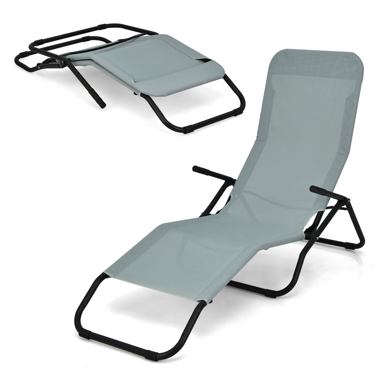 Goplus 2 PCS Patio Folding Lounge Chair Rocker Zero Gravity Sun product image