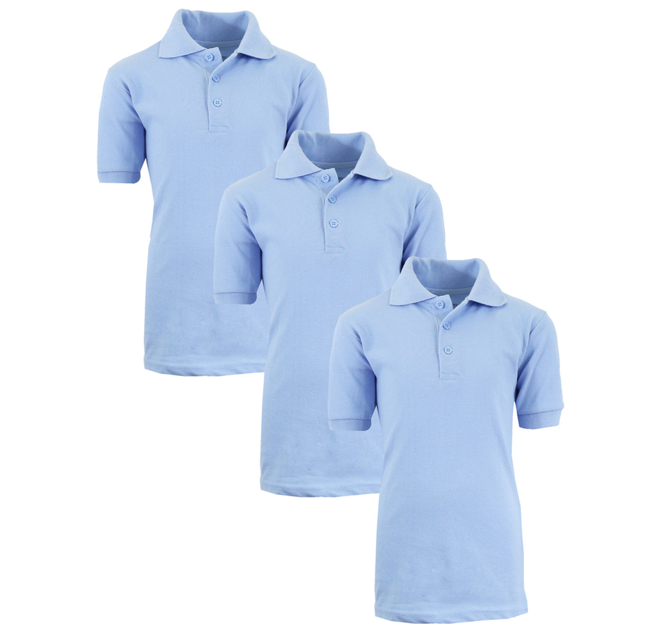 Boys' Short Sleeve School Uniform Pique Polo Shirts (3-Pack)    product image