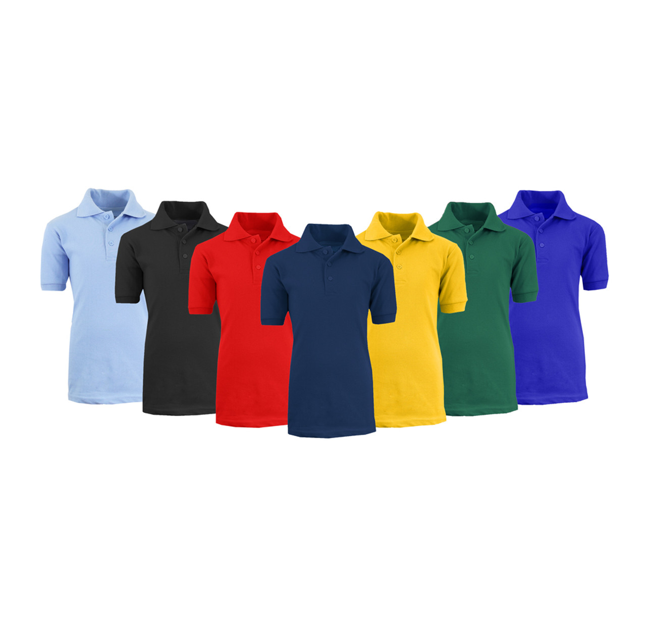 Boys' Short Sleeve School Uniform Pique Polo Shirts (3-Pack)    product image