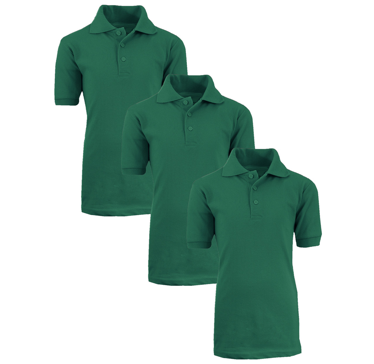 Boys' Short Sleeve School Uniform Pique Polo Shirts (3-Pack)    product image