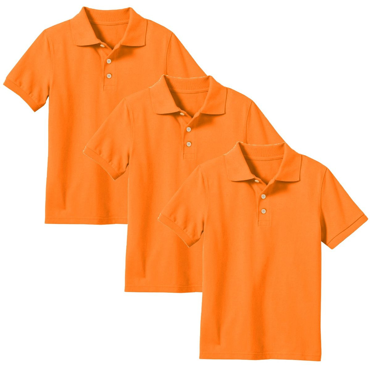 Boys' Short Sleeve School Uniform Pique Polo Shirt (3-Pack)    product image