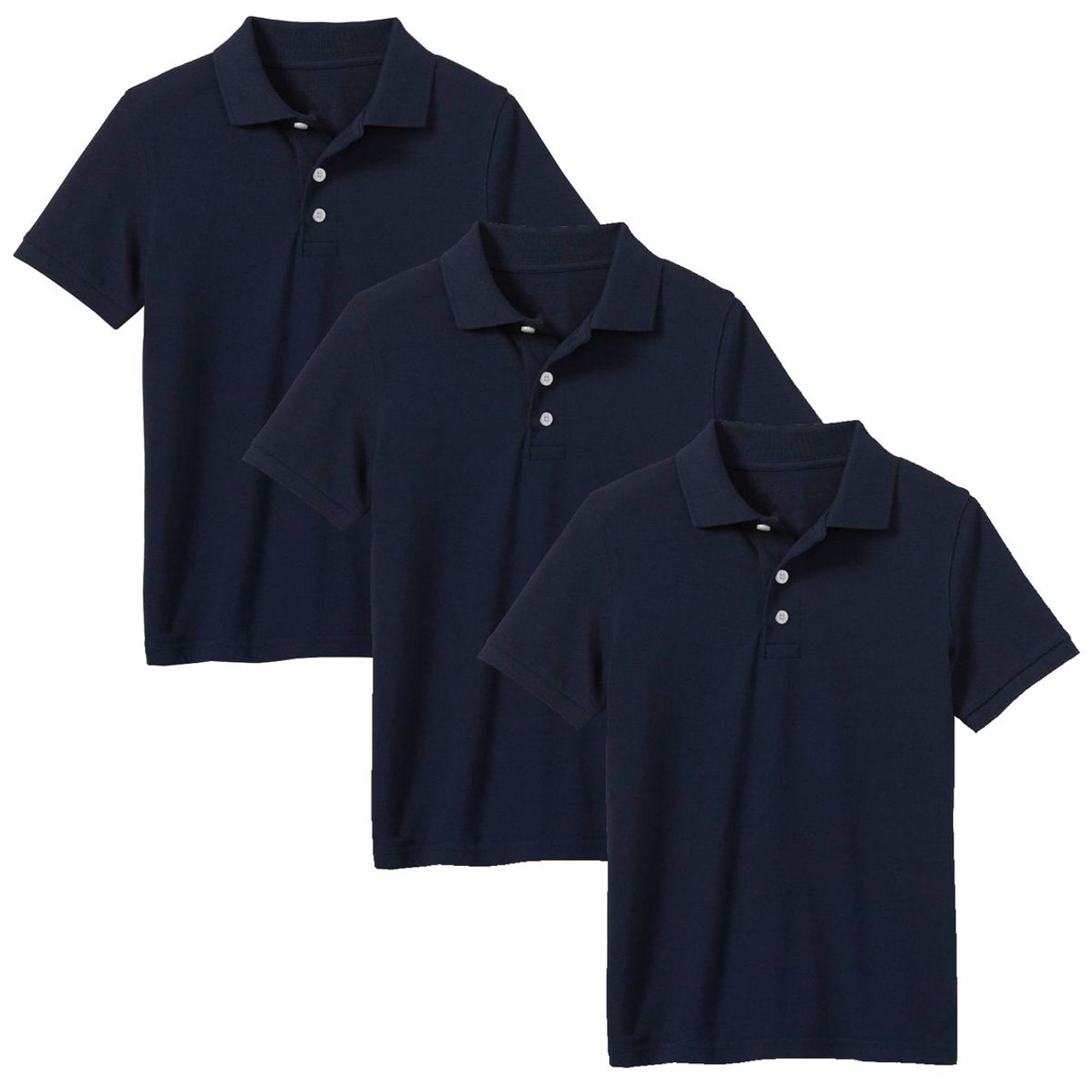 Boys' Short Sleeve School Uniform Pique Polo Shirt (3-Pack)    product image