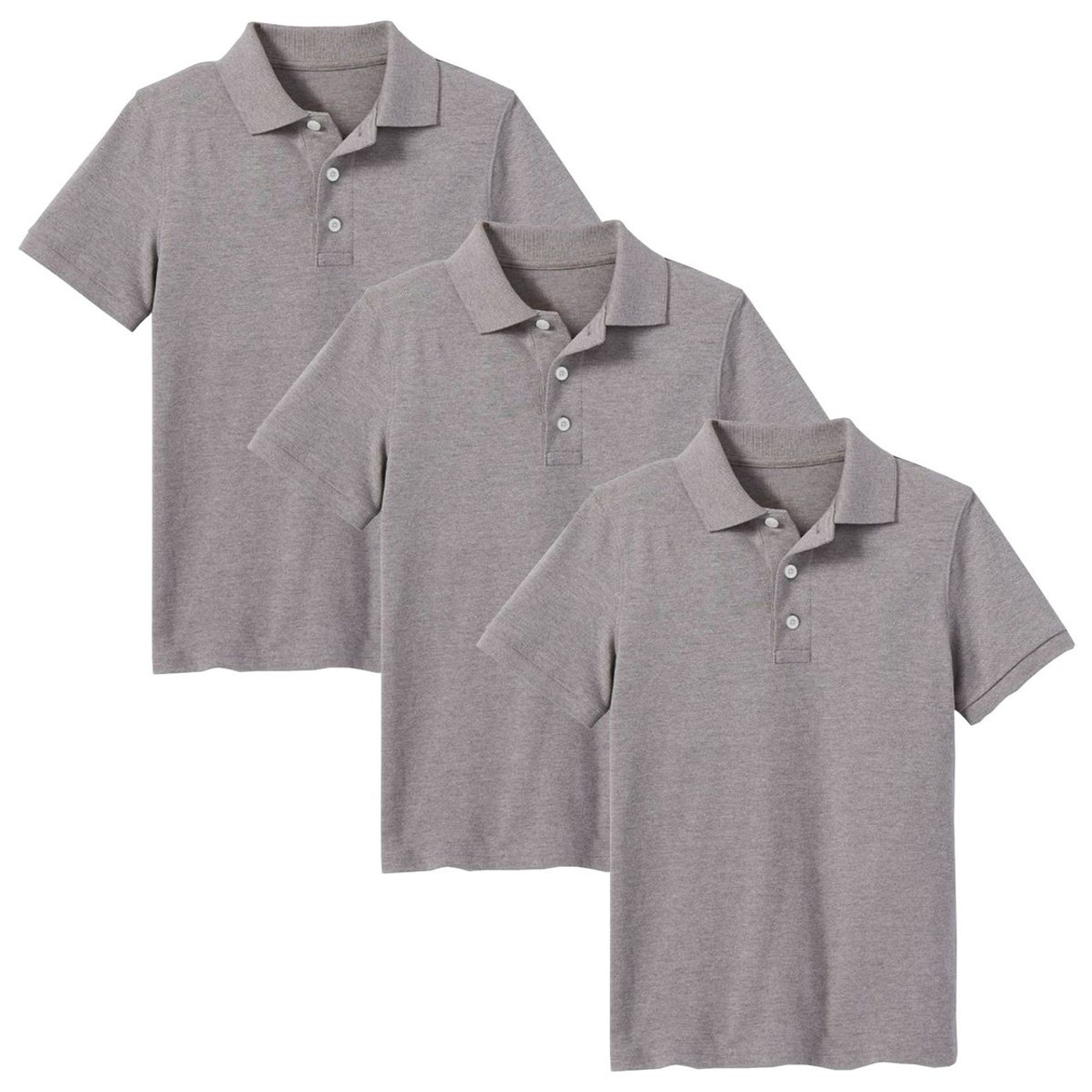 Boys' Short Sleeve School Uniform Pique Polo Shirt (3-Pack)    product image