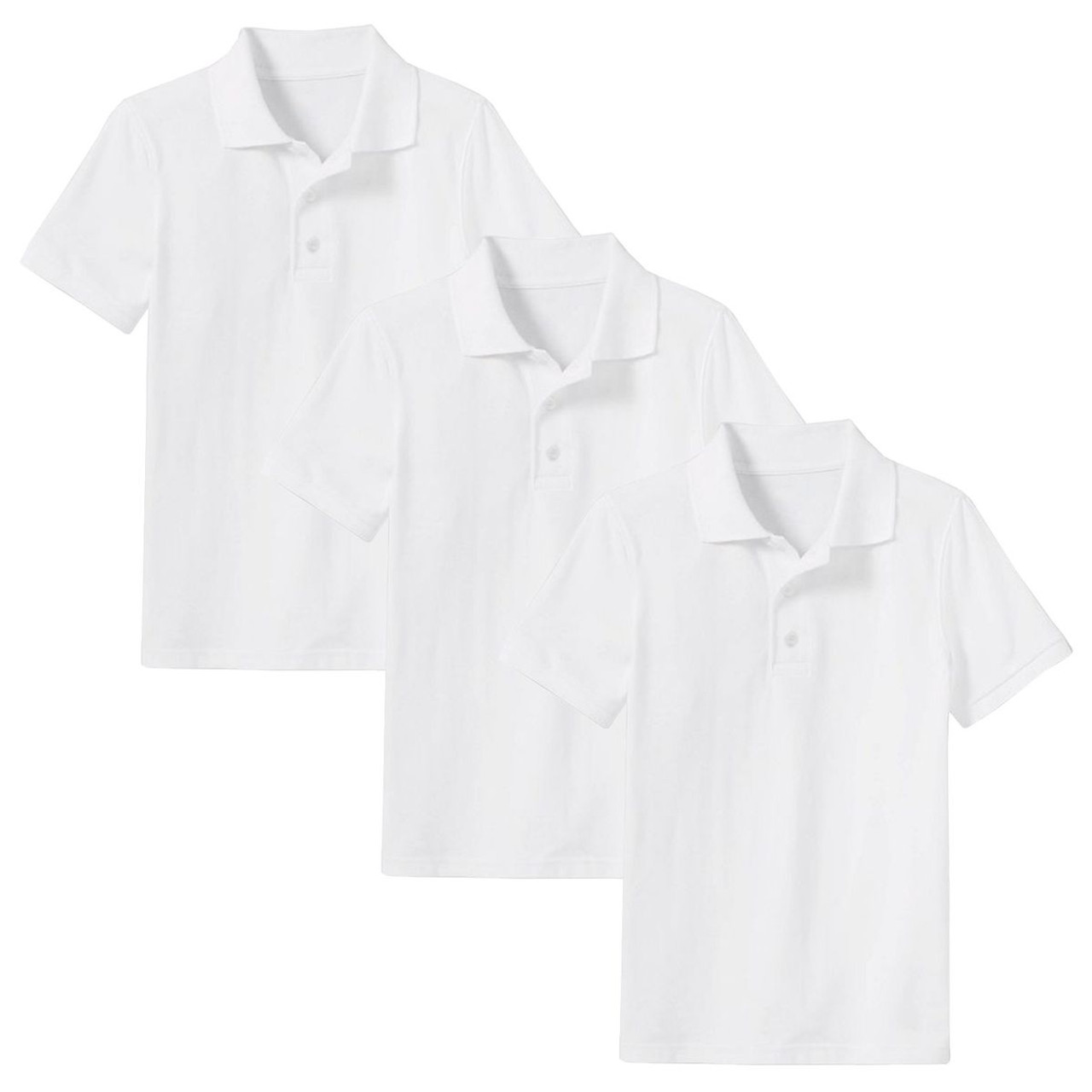 Boys' Short Sleeve School Uniform Pique Polo Shirt (3-Pack)    product image