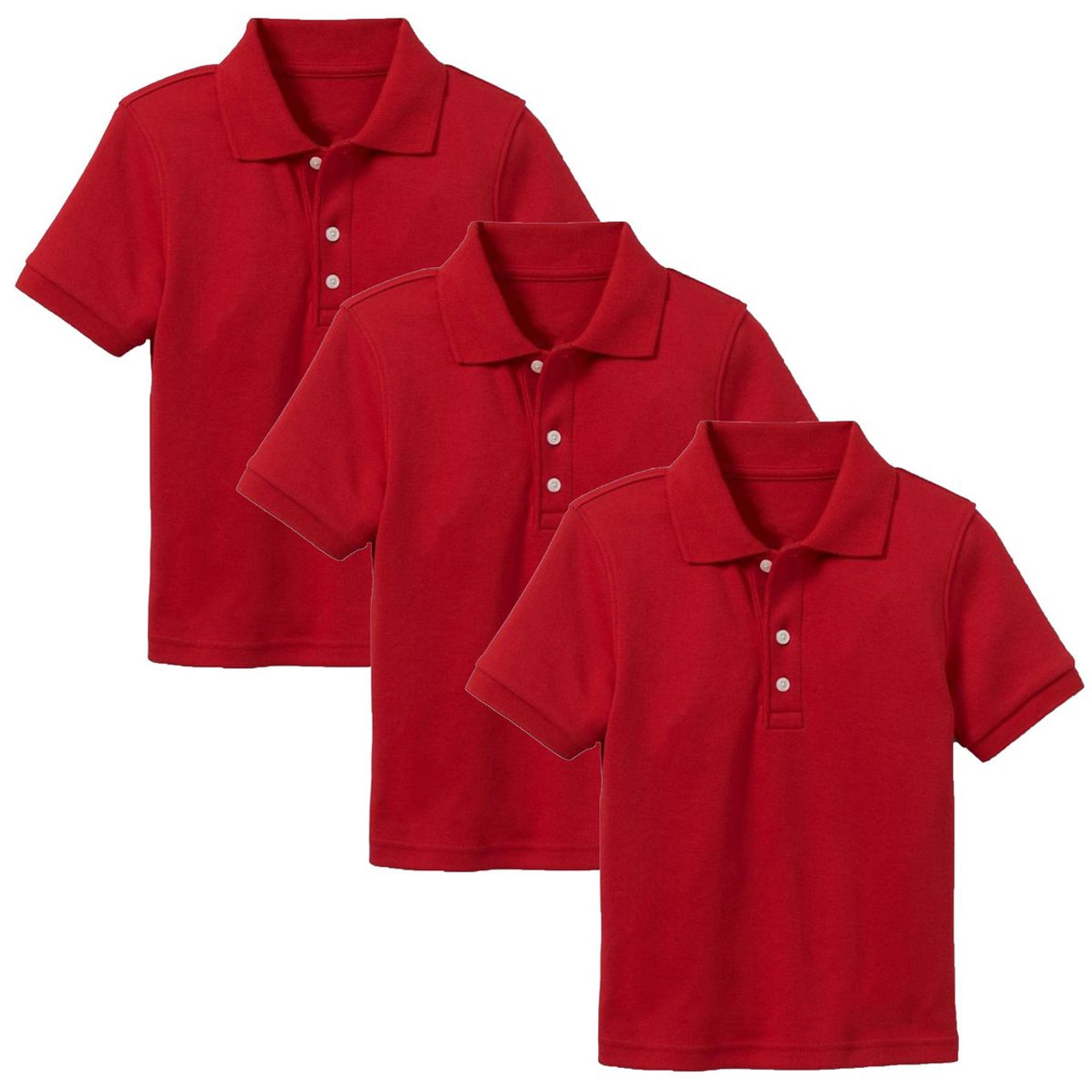 Boys' Short Sleeve School Uniform Pique Polo Shirt (3-Pack)    product image