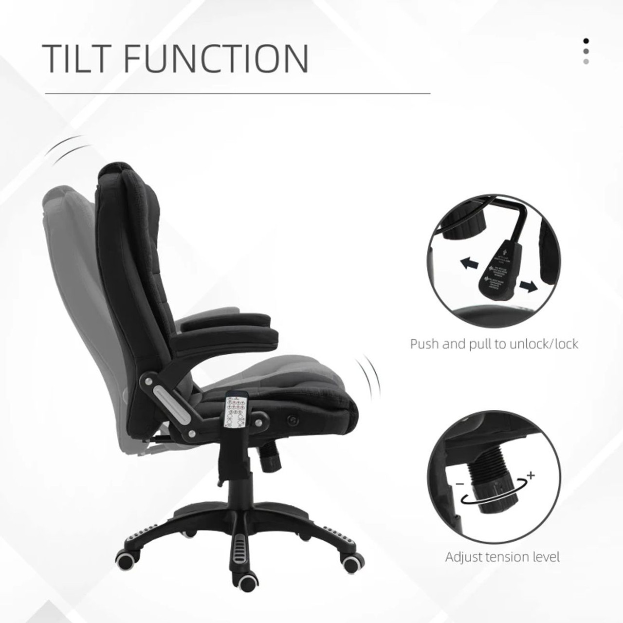 6 Vibrating Massage Office Chair by Vinsetto™ product image