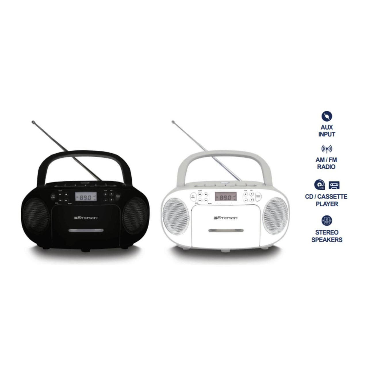 Emerson™ Portable CD/Cassette Boombox with AM/FM Radio, EPB-3003 product image