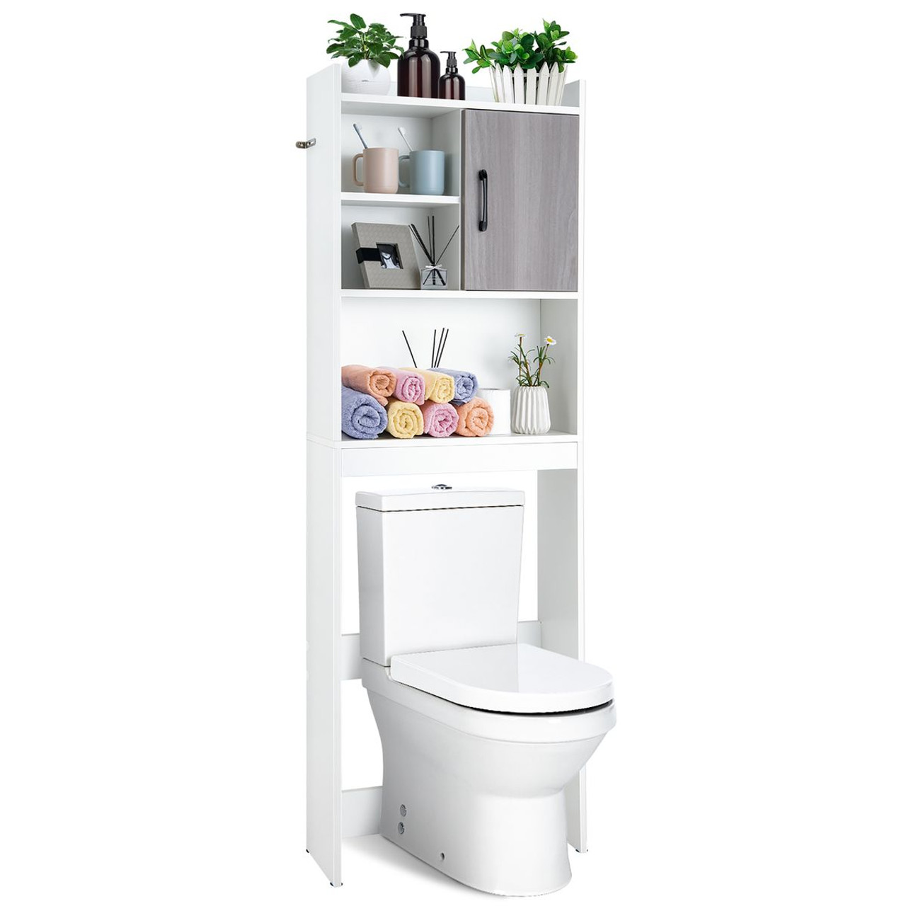 4-Tier Space-Saving Toilet Storage Cabinet with Open Shelves product image