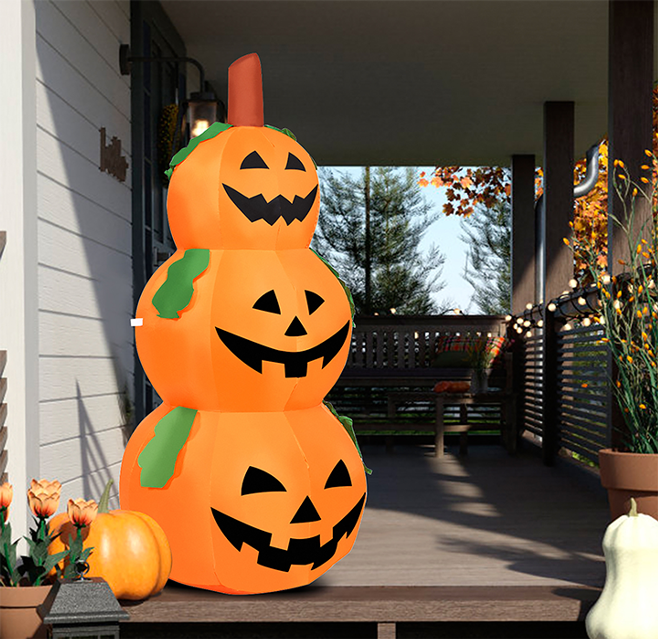 5-foot Inflatable 3-Pumpkin Stack Halloween Decor product image