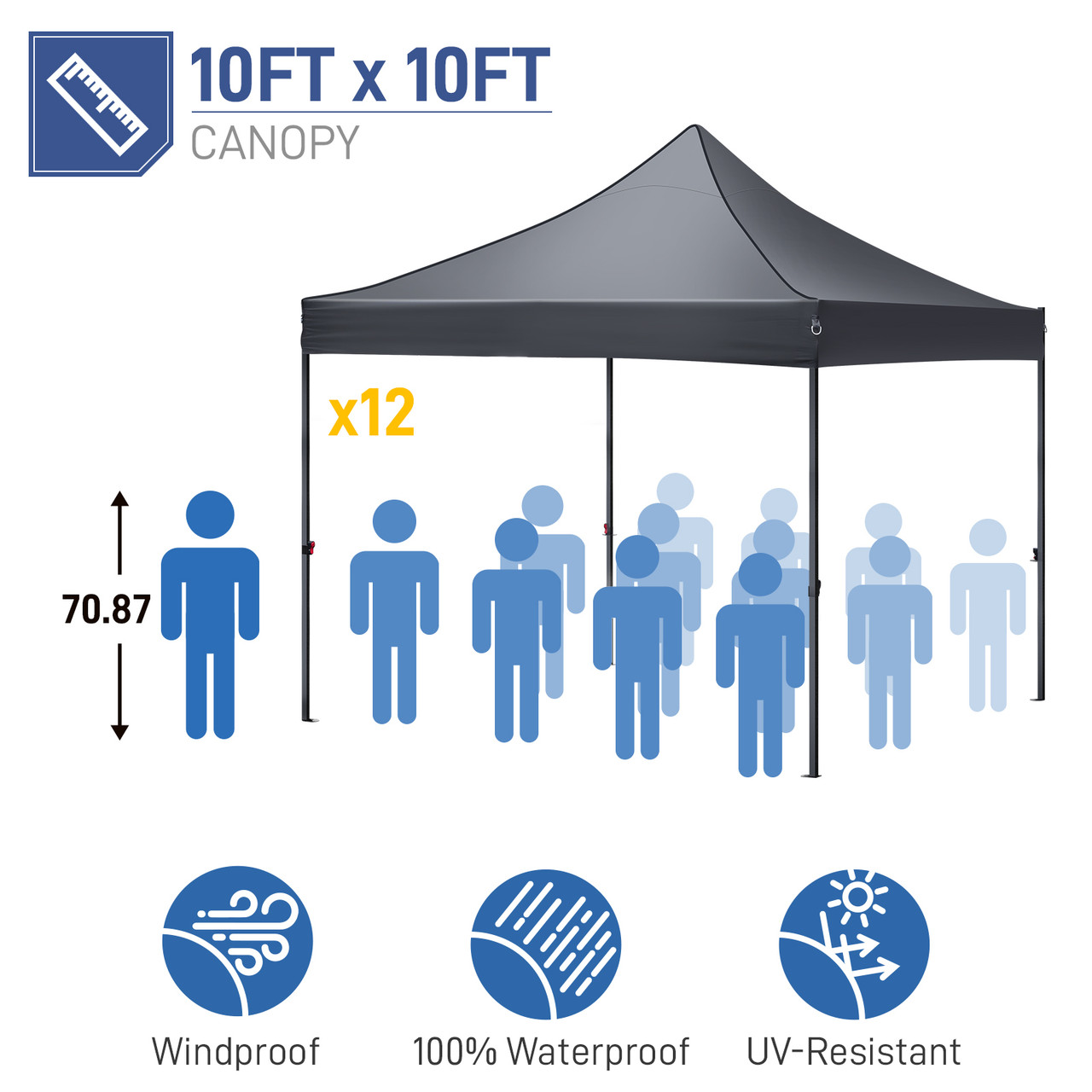 10 x 10-Foot Portable Pop Up Canopy with Roller Bag & 4 Sand Bags product image