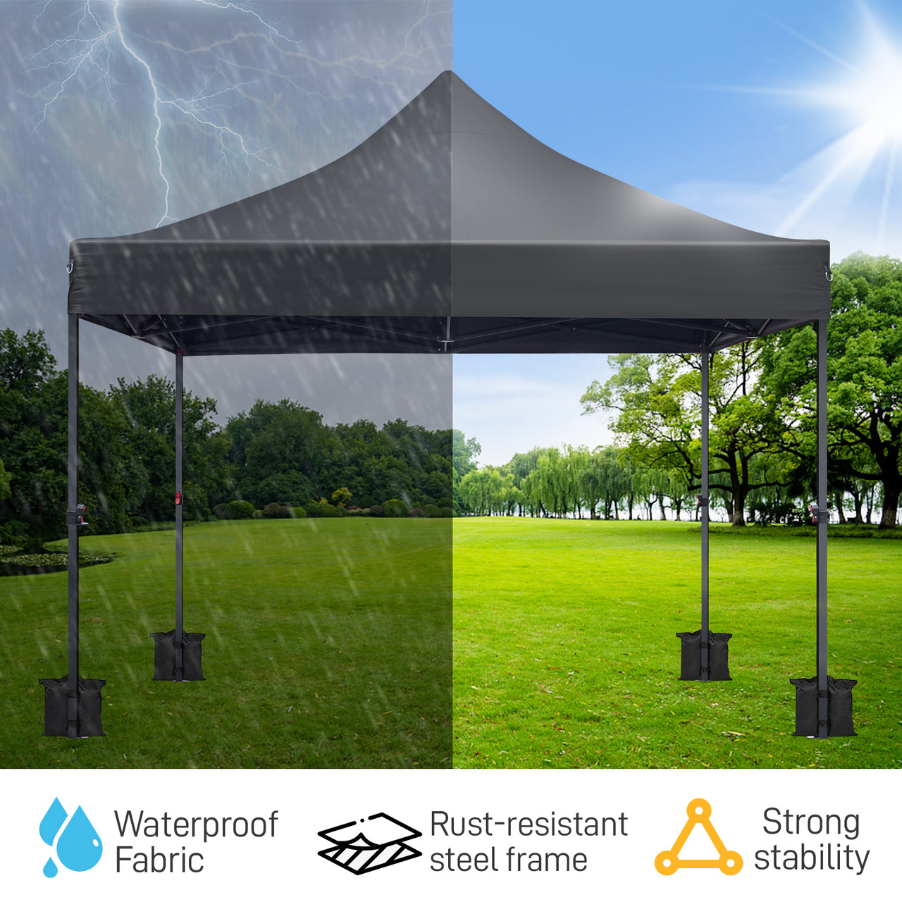 10 x 10-Foot Portable Pop Up Canopy with Roller Bag & 4 Sand Bags product image