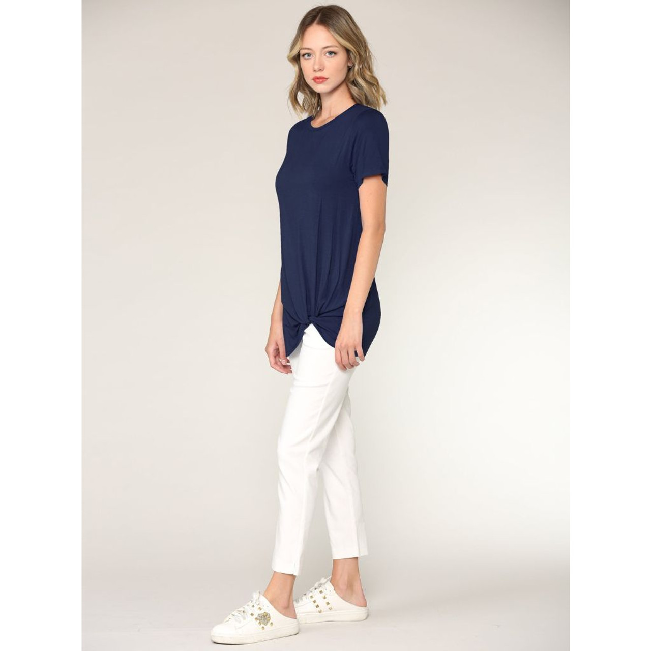 Women's Twist Front Short Sleeve Tunic Tee product image