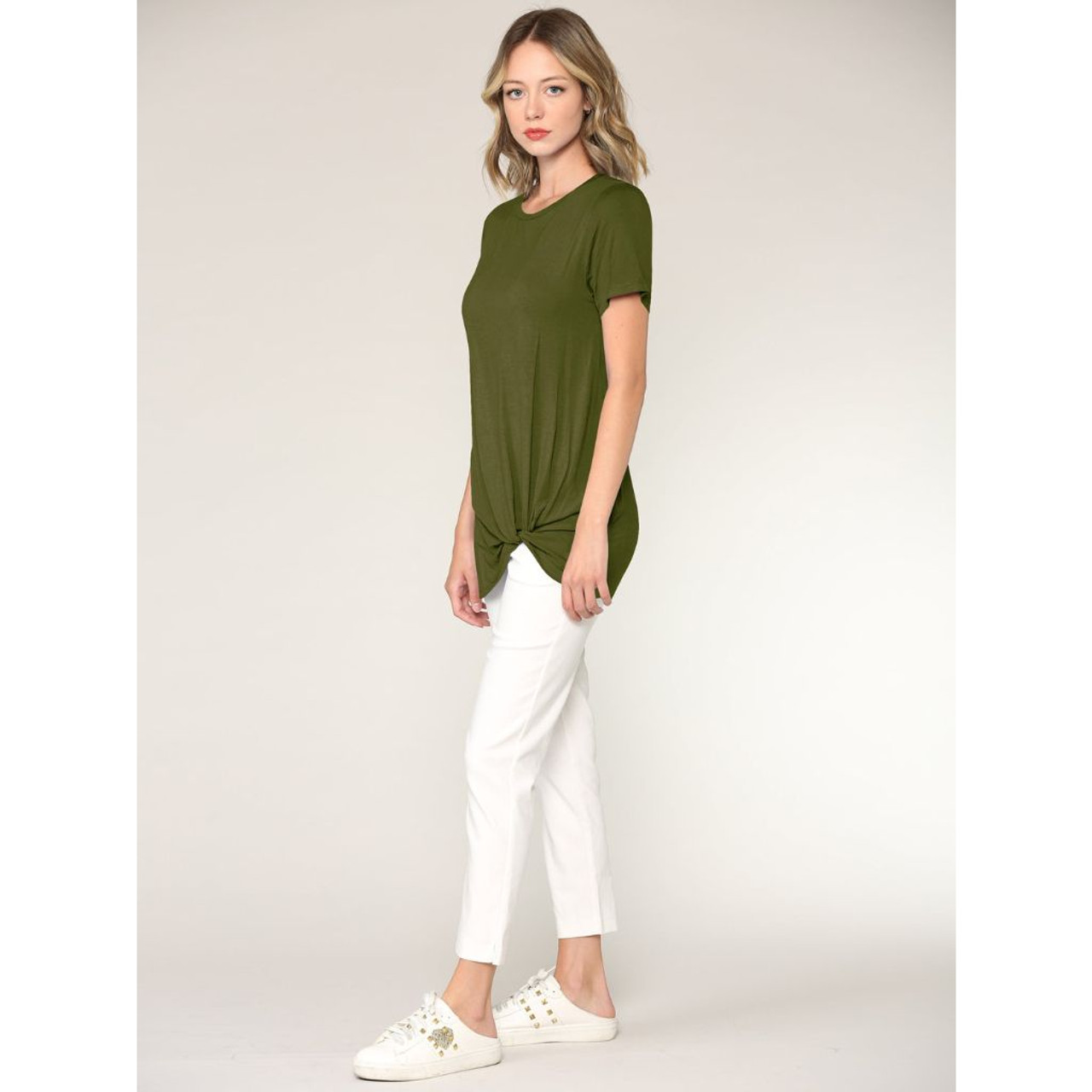 Women's Twist Front Short Sleeve Tunic Tee product image